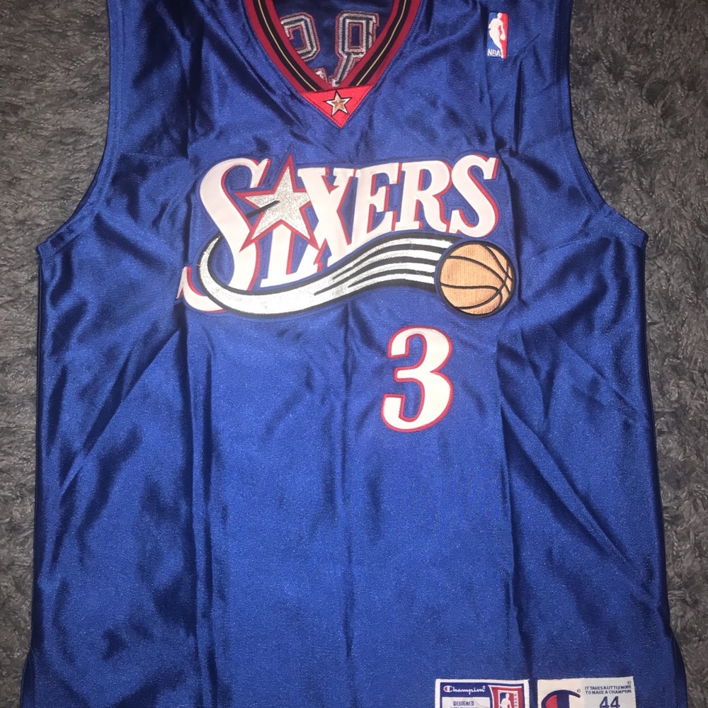 Royal Blue Iverson Sixers jersey. Philadelphia 76s